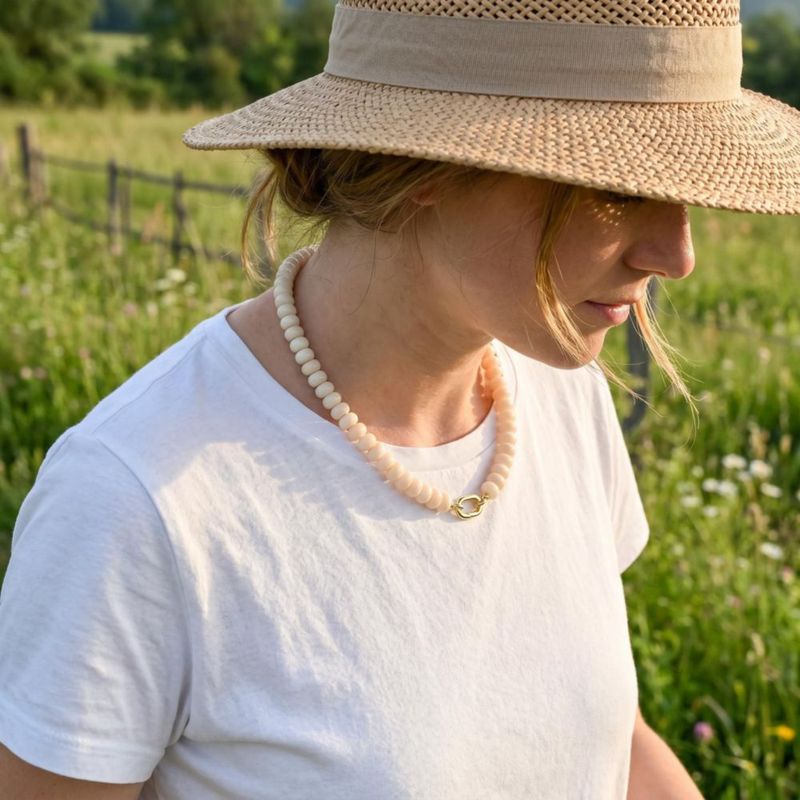 Collar ROISE LADY 44 cm Piedra Beige Estilo Boho