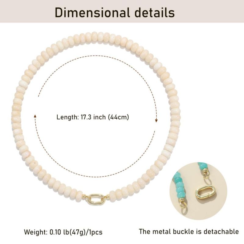 Collar ROISE LADY 44 cm Piedra Beige Estilo Boho