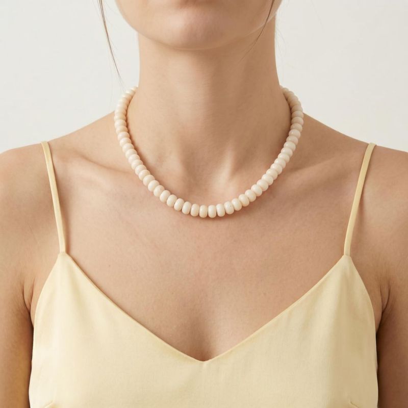 Collar ROISE LADY 44 cm Piedra Beige Estilo Boho