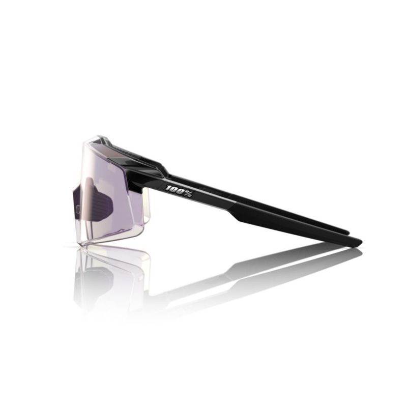 Lentes de sol 100% negro brillante con lentes fotocromáticas