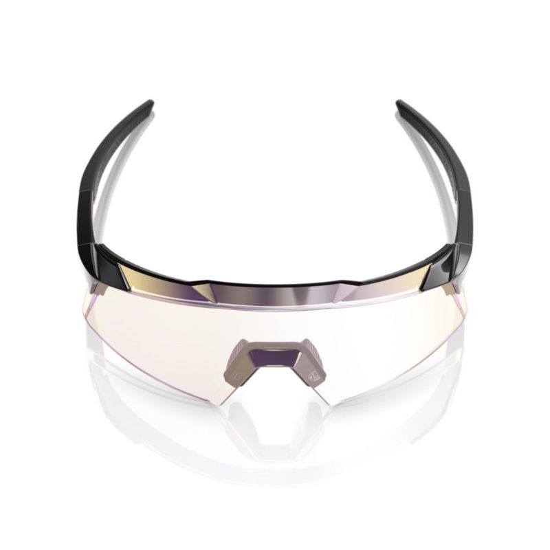 Lentes de sol 100% negro brillante con lentes fotocromáticas