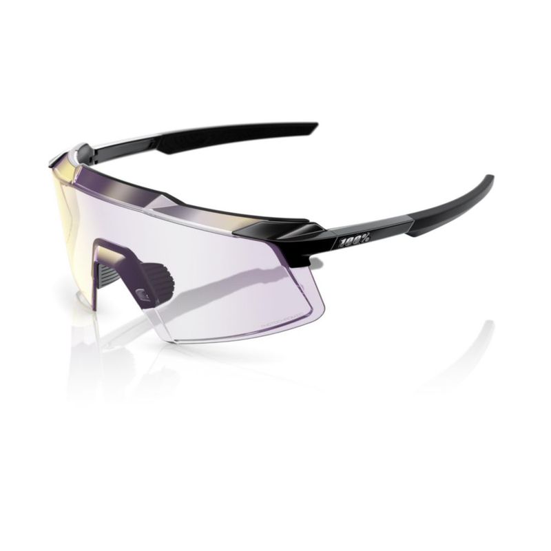 Lentes de sol 100% negro brillante con lentes fotocromáticas
