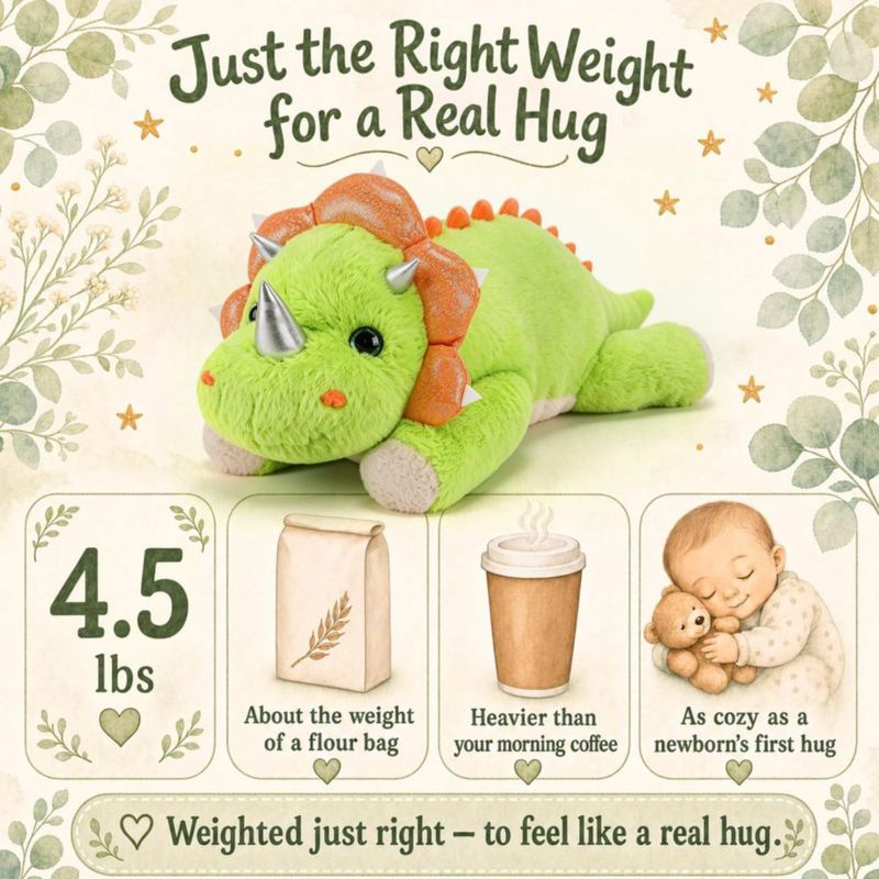 Almohada de peluche dinosaurio con peso gnomantic