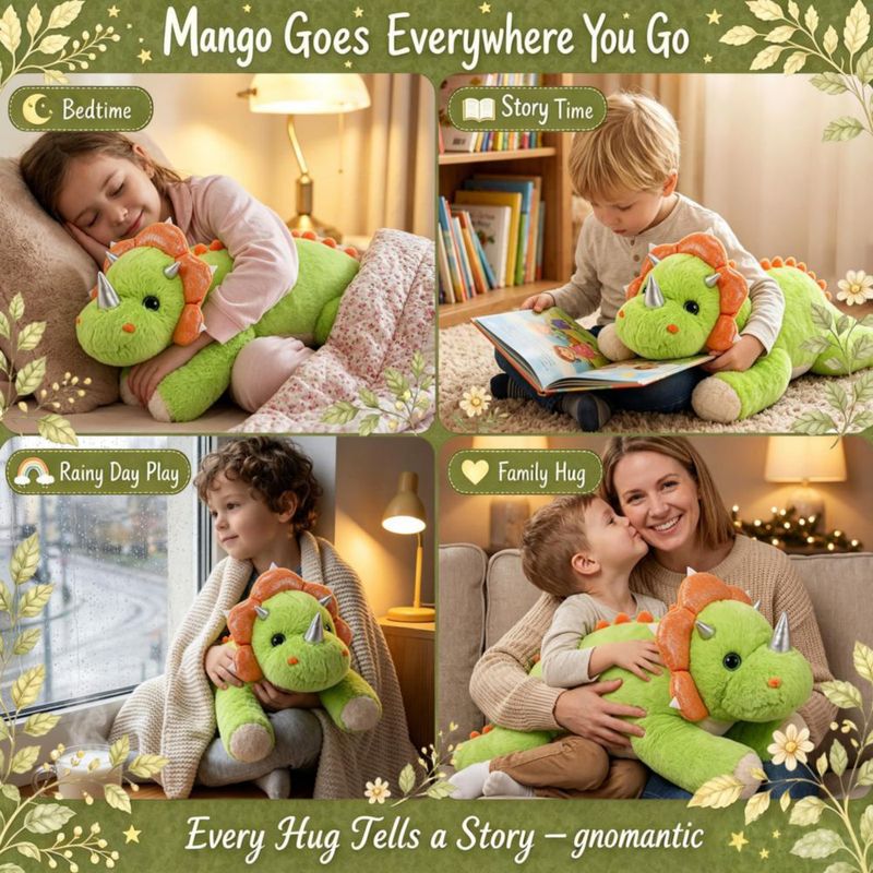 Almohada de peluche dinosaurio con peso gnomantic