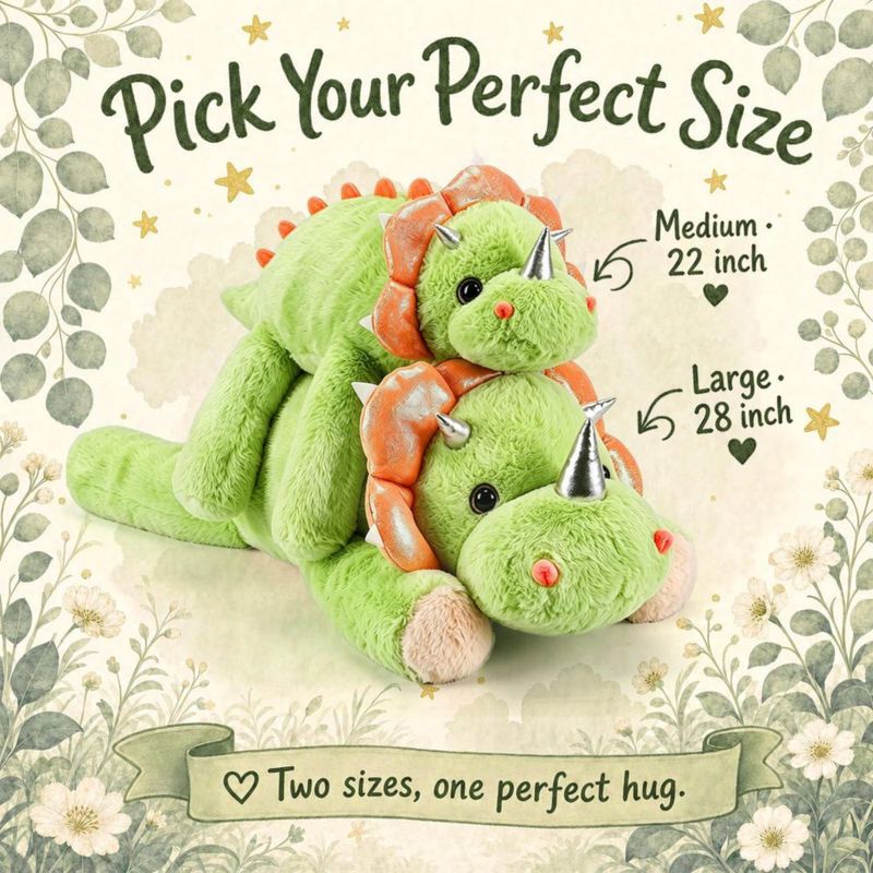 Almohada de peluche dinosaurio con peso gnomantic