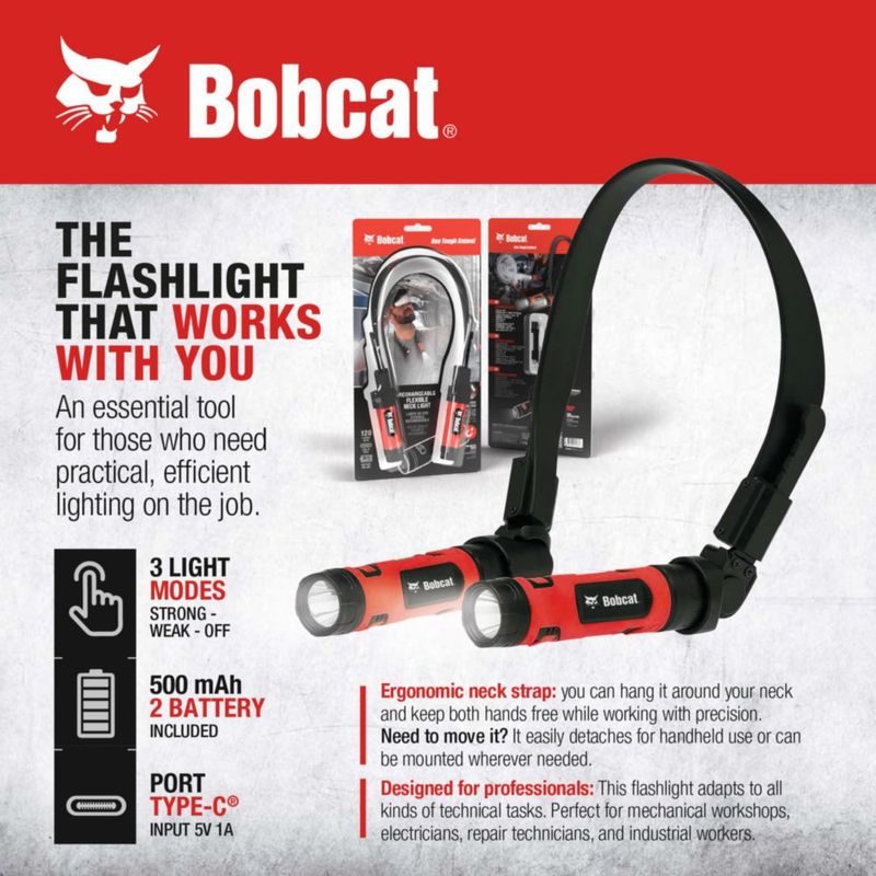 Luz de Cuello Recargable CJ TECH Bobcat Tipo‑C