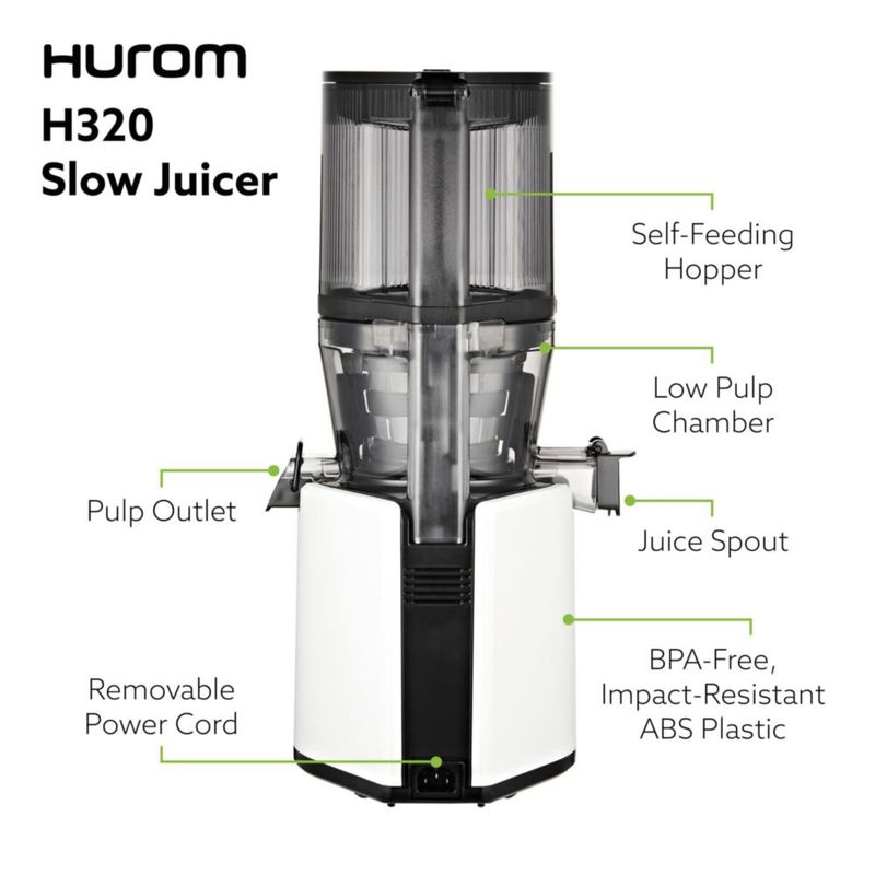 Extractor de jugos Hurom H320N de prensado en frío lento blanco