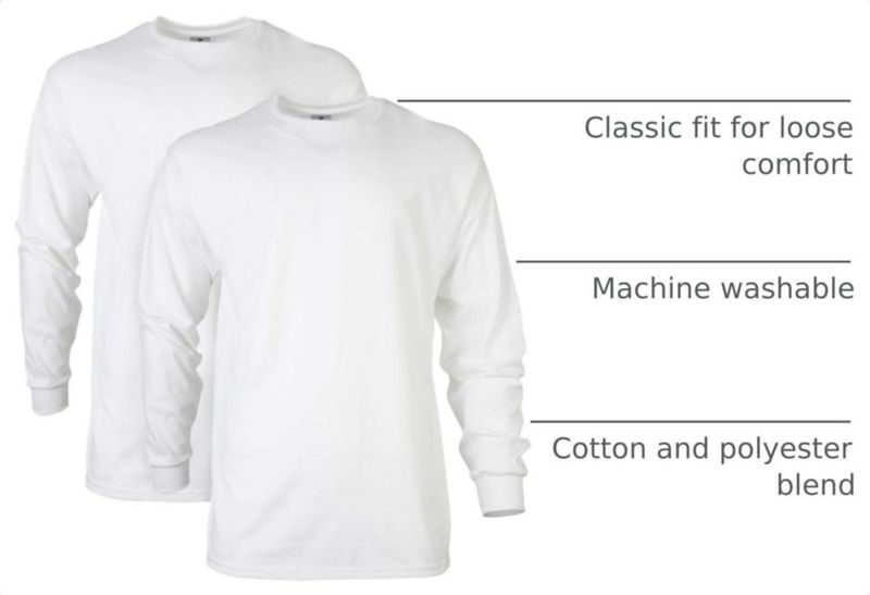 Camiseta Gildan G2400 pack de 2 unidades blanca talla 2XL