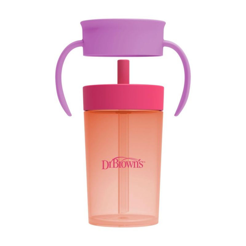 Vaso para beber Dr. Brown's 300 ml Rosa Coral (1 unidad)
