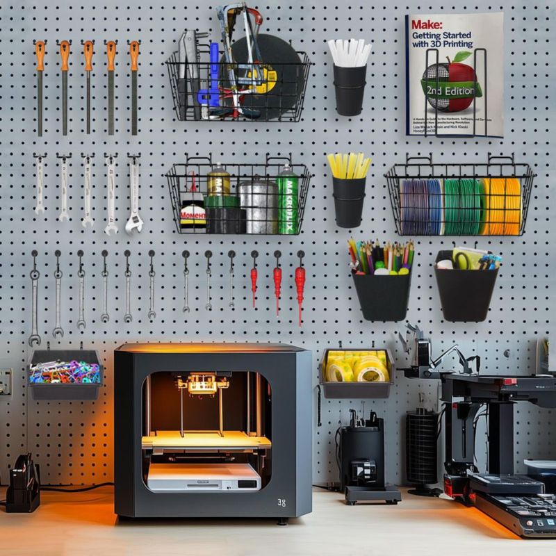 Kit organizador negro G.CORE 42 piezas para panel perforado
