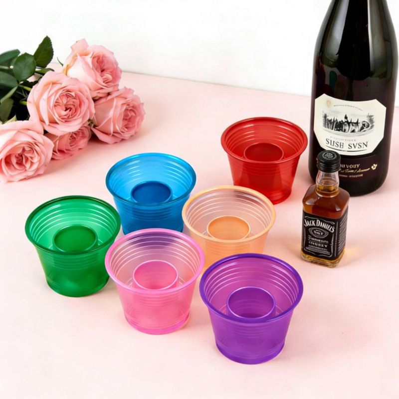 Vasos desechables HOME BREEZE 300 unidades de plástico multicolor