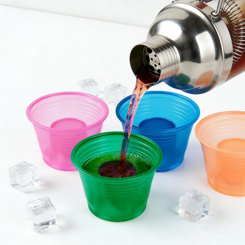 Vasos desechables HOME BREEZE 300 unidades de plástico multicolor