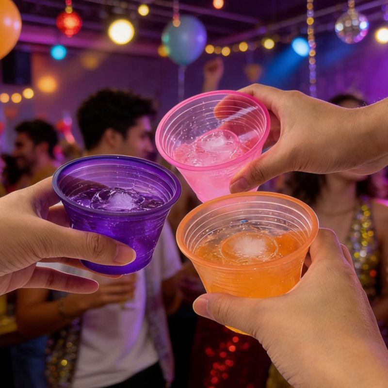Vasos desechables HOME BREEZE 300 unidades de plástico multicolor