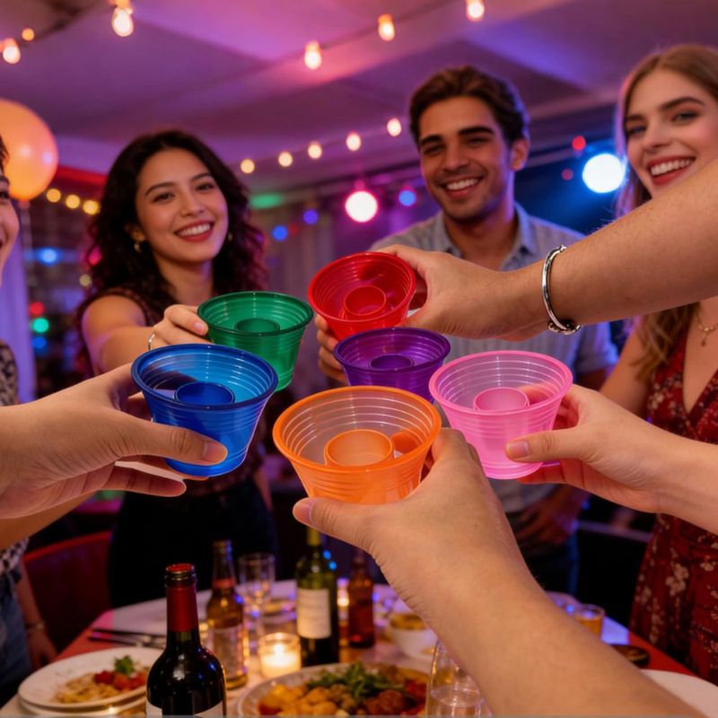 Vasos desechables HOME BREEZE 300 unidades de plástico multicolor