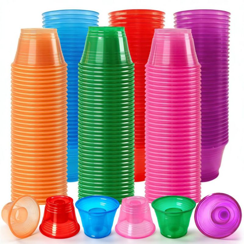 Vasos desechables HOME BREEZE 300 unidades de plástico multicolor