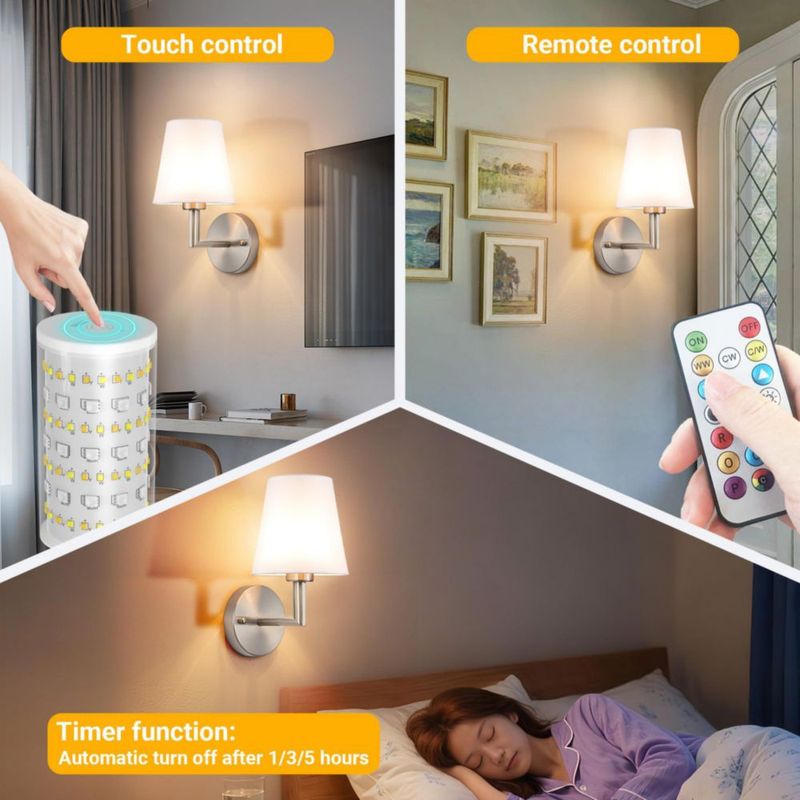 Aplique de Pared Vimhou – Set de 2 Inalámbrico y Alimentado por Batería