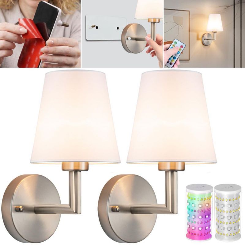 Aplique de Pared Vimhou – Set de 2 Inalámbrico y Alimentado por Batería