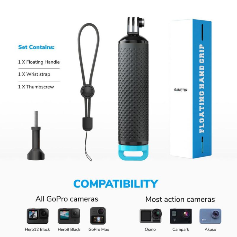 Sametop - Agarre de mano flotante impermeable para GoPro