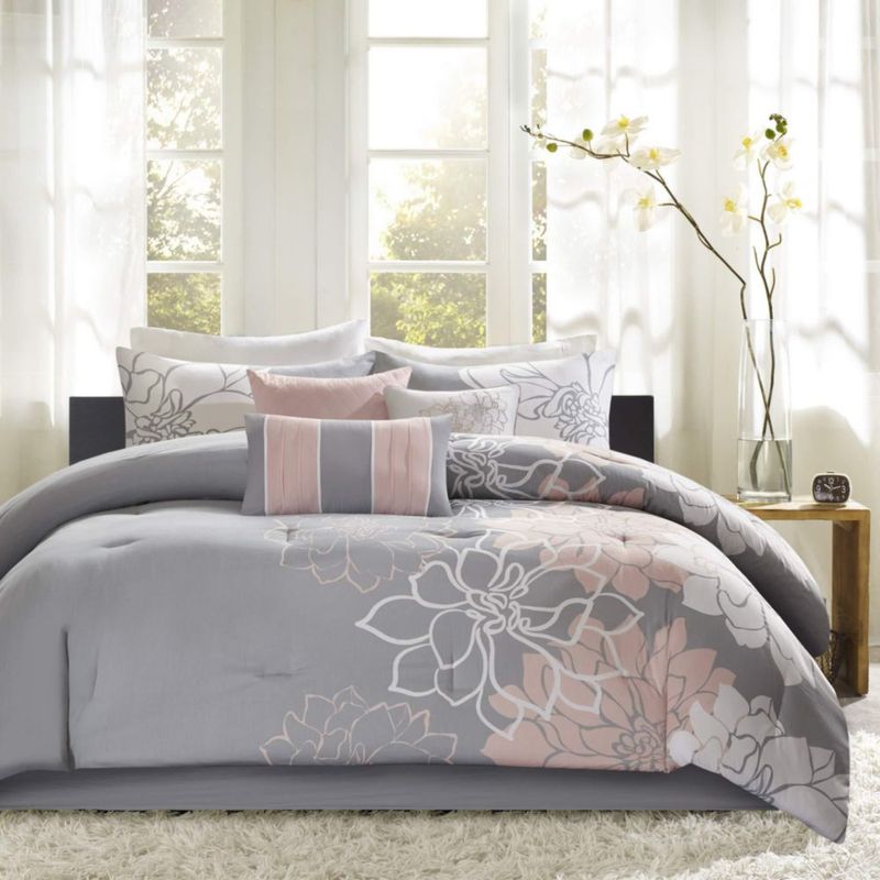 Juego de Cama Madison Park 7 Piezas Queen con Estampado Floral