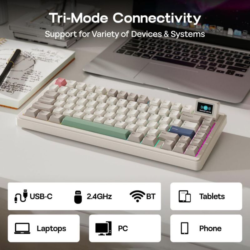 Teclado EPOMAKER RT82 Inalámbrico con Pantalla Personalizable VIA