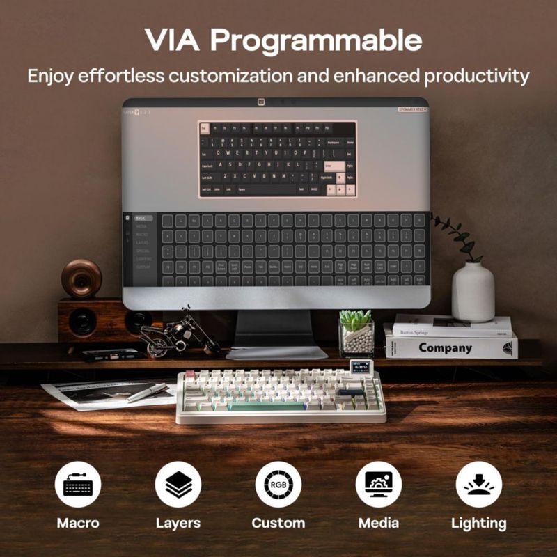 Teclado EPOMAKER RT82 Inalámbrico con Pantalla Personalizable VIA