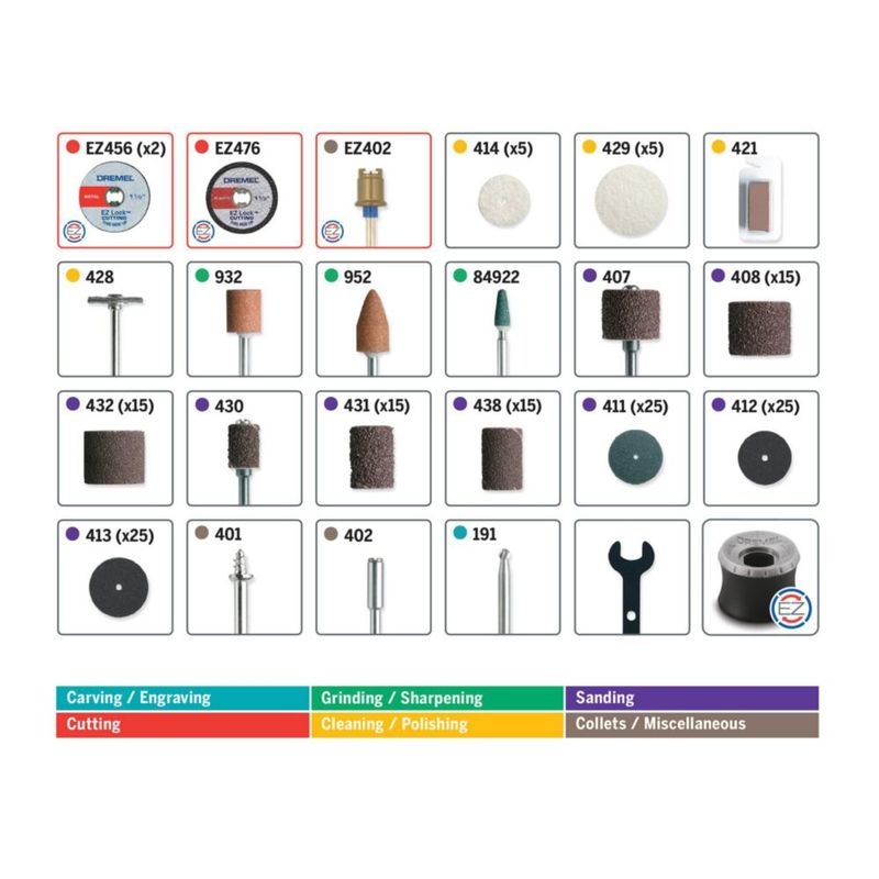 Kit de accesorios para herramientas rotativas Dremel de 160 piezas con tecnología EZ Lock