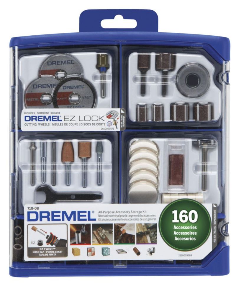 Kit de accesorios para herramientas rotativas Dremel de 160 piezas con tecnología EZ Lock