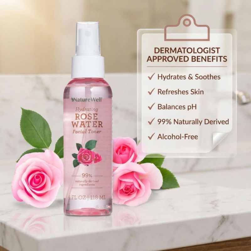Tónico Facial NATURE WELL 118 ml Agua de Rosa en Spray