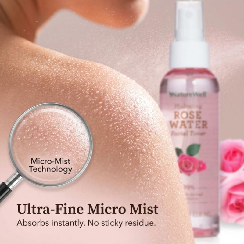 Tónico Facial NATURE WELL 118 ml Agua de Rosa en Spray