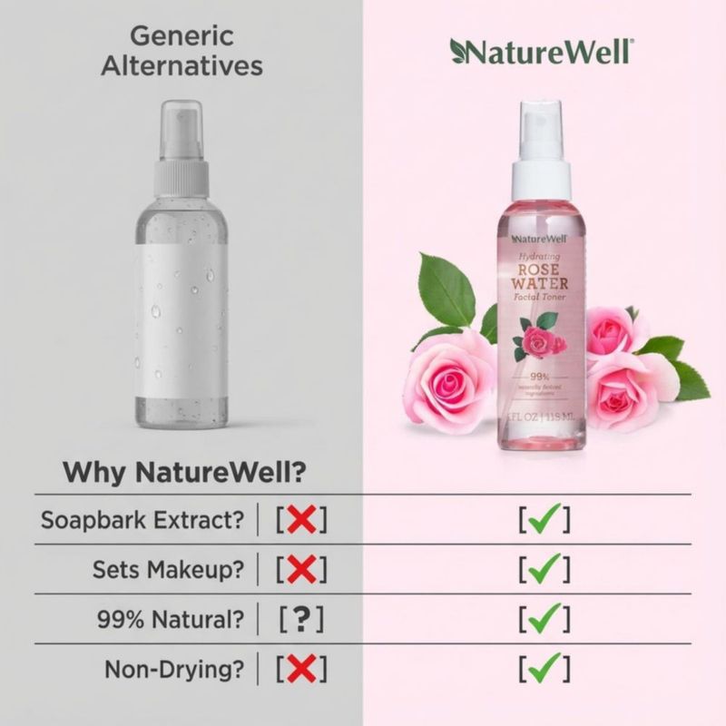 Tónico Facial NATURE WELL 118 ml Agua de Rosa en Spray