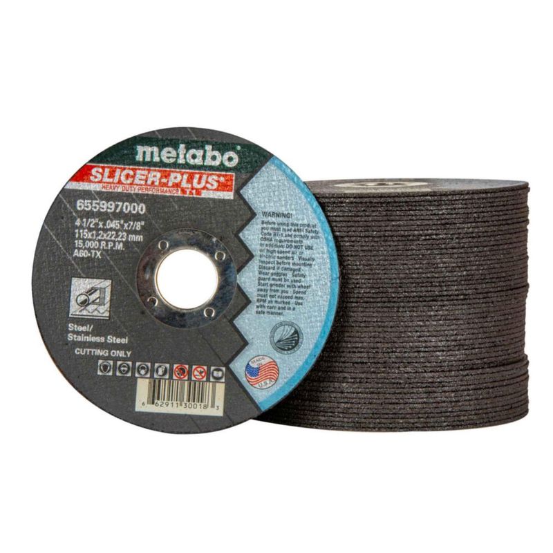 Disco de corte Metabo 115x23 mm Zirconia A60TX paquete de 50