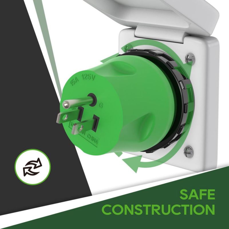 Adaptador RVGUARD 15A a 30A 125V 1875W verde