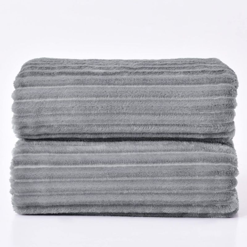 Manta BEDELITE 132x178 cm Gris 3D con Tejido Jacquard