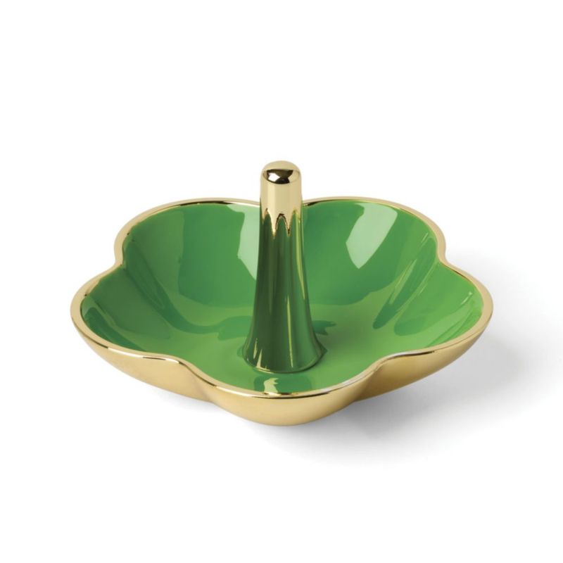 Plato para anillos Kate Spade New York Make It Pop verde de 5 cm con acabado dorado