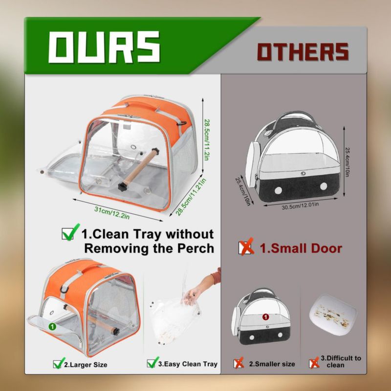 Transportadora para Pájaros Suertree 32 cm Naranja Ligera