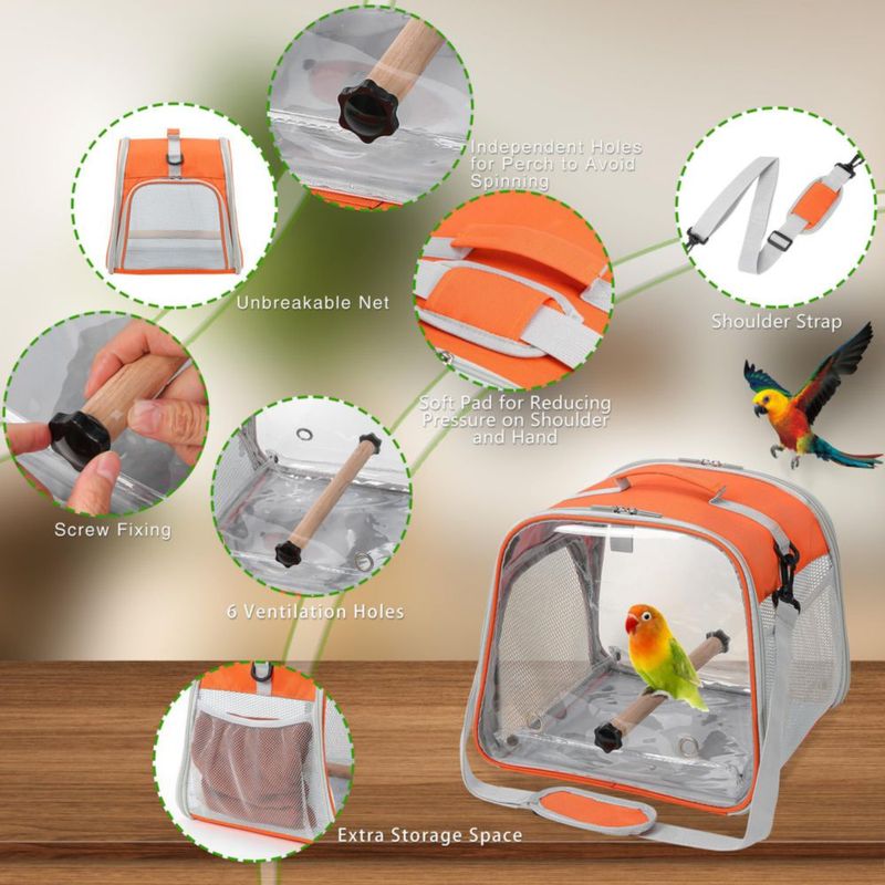 Transportadora para Pájaros Suertree 32 cm Naranja Ligera