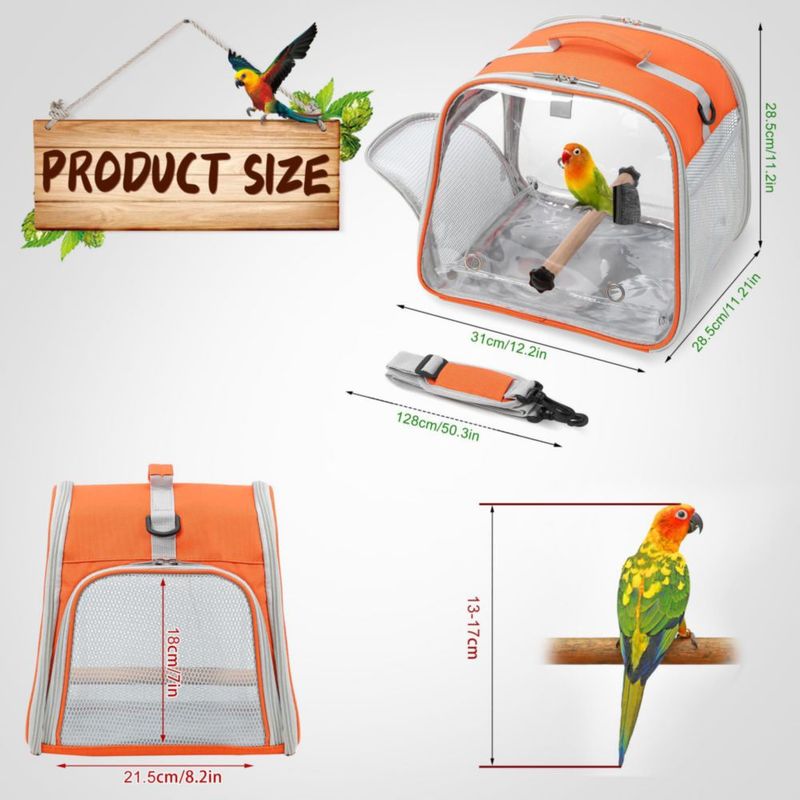 Transportadora para Pájaros Suertree 32 cm Naranja Ligera