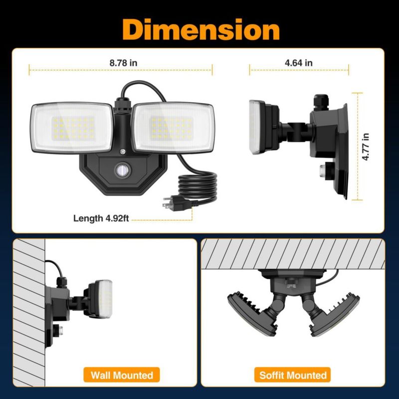 Luz de Inundación Onforu 32 W 3200 lm Crepúsculo a Amanecer Negro
