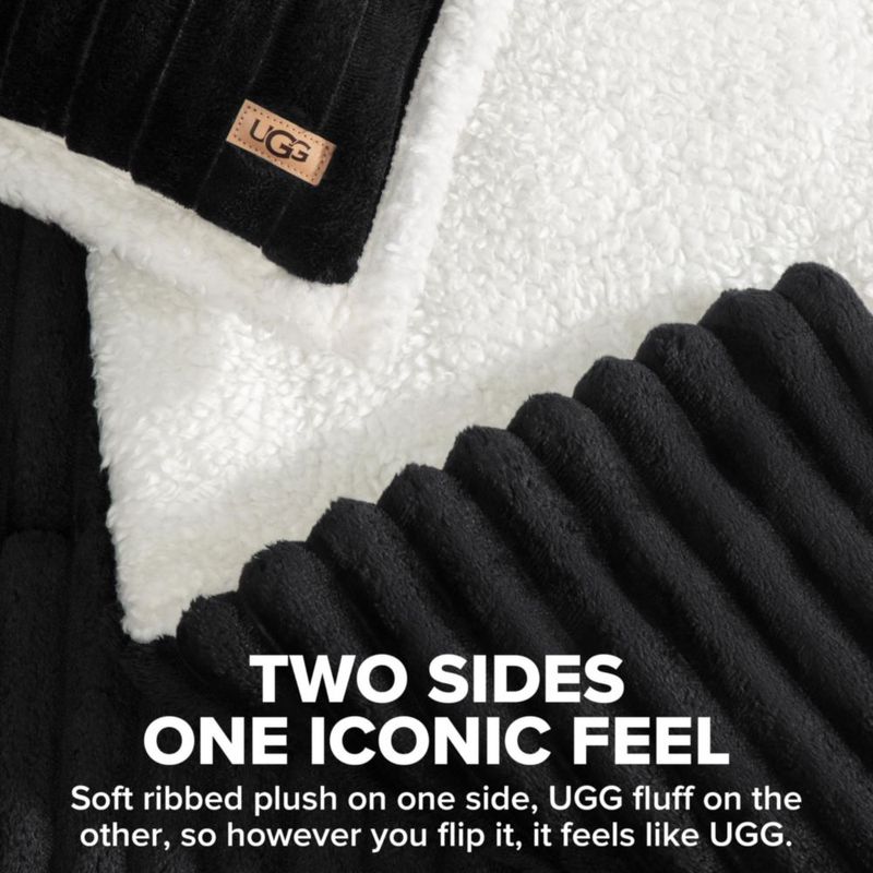 Juego de edredón UGG Queen 90x92 in Negro 3 piezas