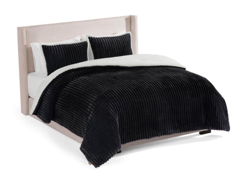 Juego de edredón UGG Queen 90x92 in Negro 3 piezas