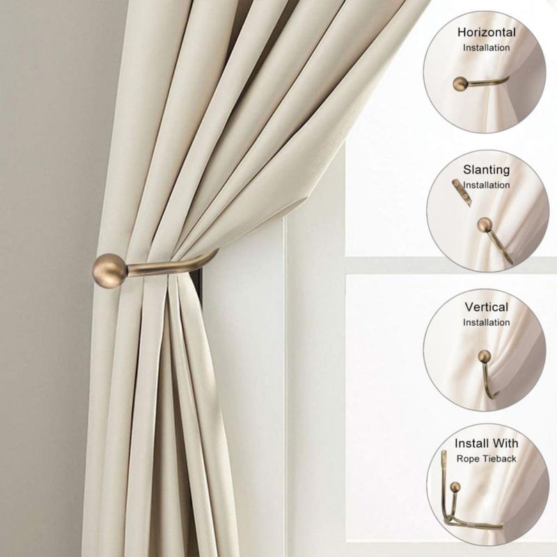 Soporte para cortinas SIXZOONM 15 cm latón - juego de 2