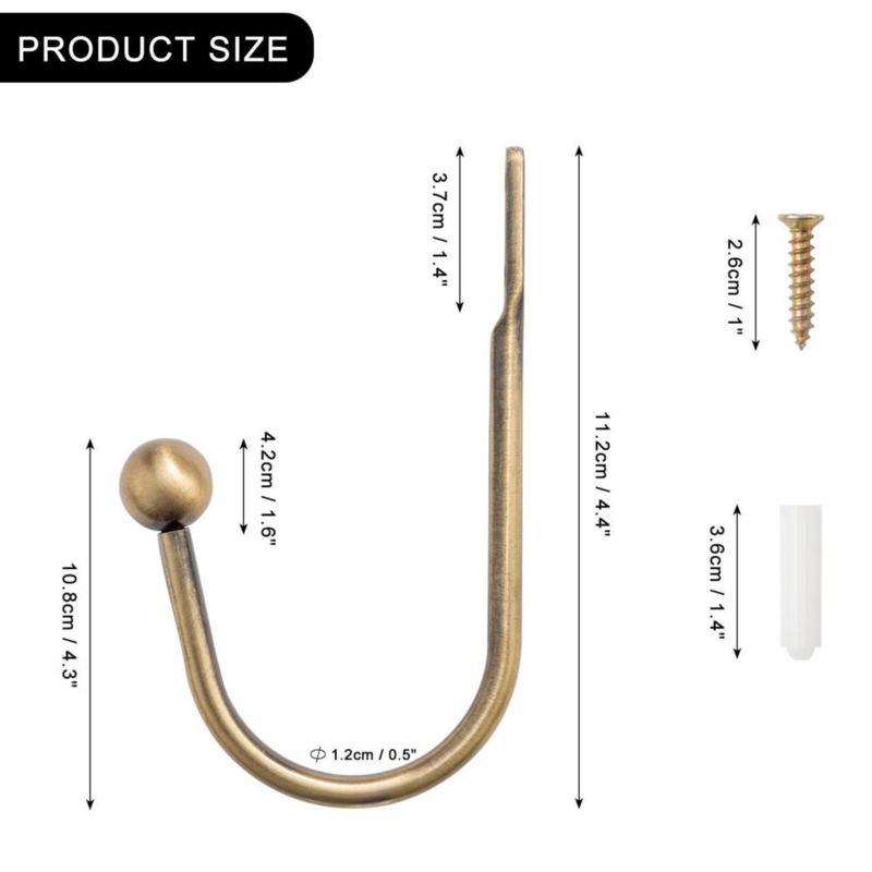 Soporte para cortinas SIXZOONM 15 cm latón - juego de 2
