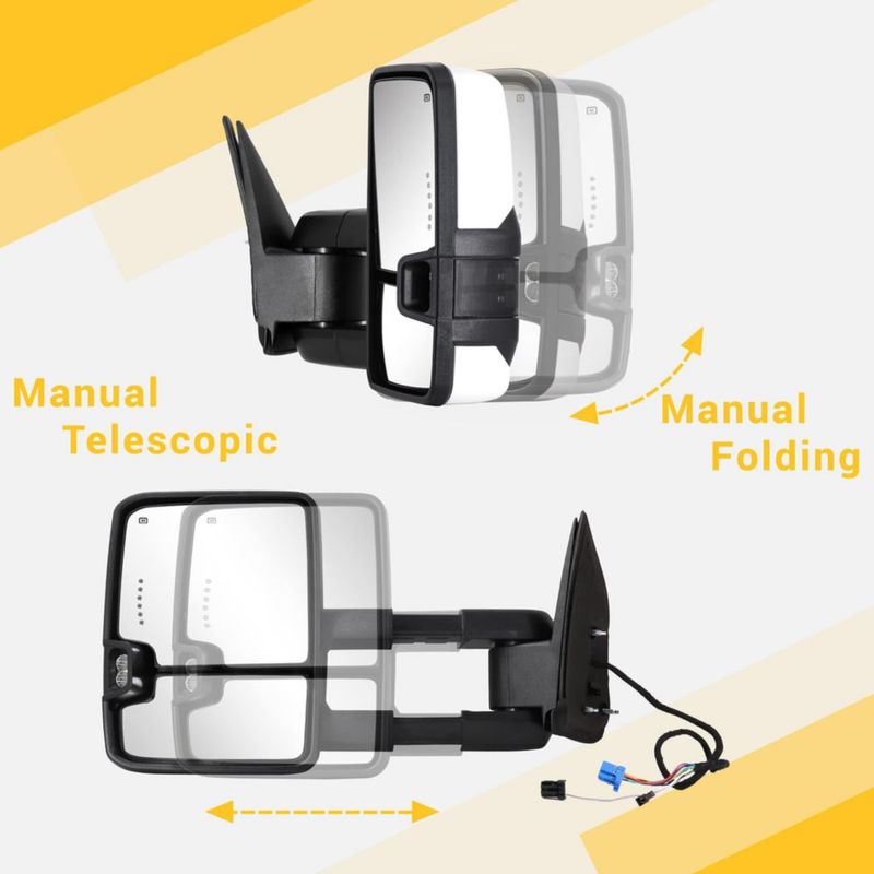 Espejos de remolque Sanooer para Chevy Silverado y GMC Sierra