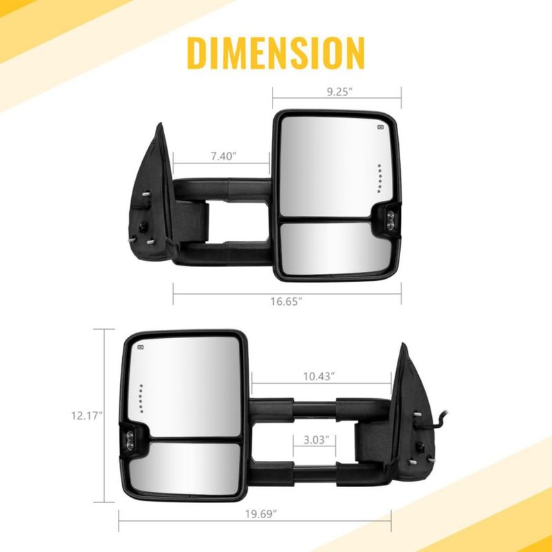 Espejos de remolque Sanooer para Chevy Silverado y GMC Sierra