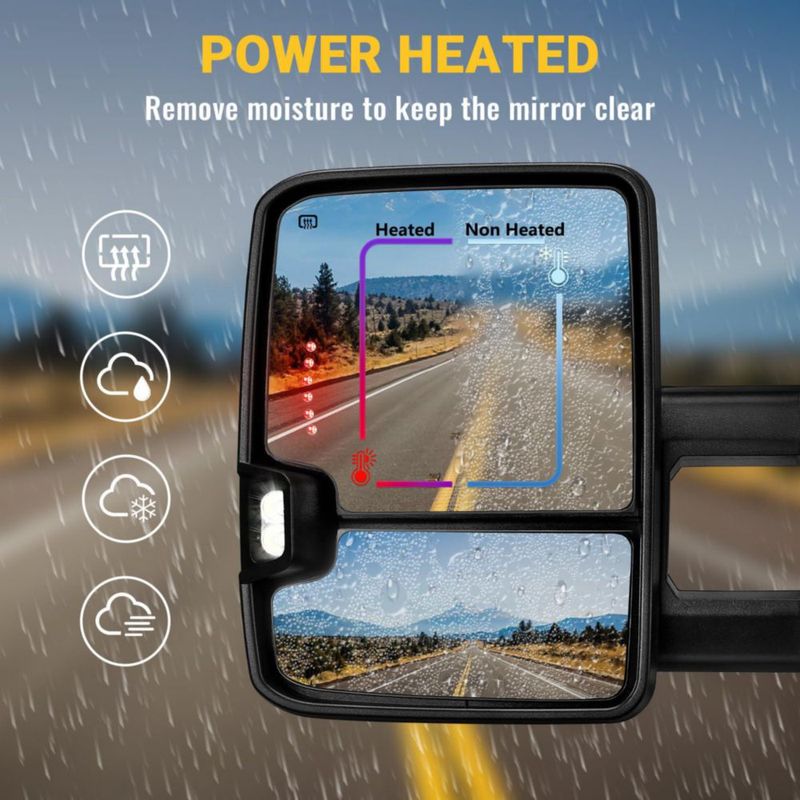 Espejos de remolque Sanooer para Chevy Silverado y GMC Sierra