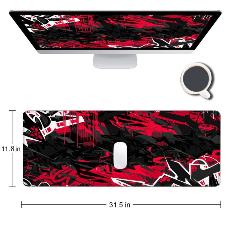 Alfombrilla de ratón SANWUMIAN XXL 80x30 cm Negro y Rojo