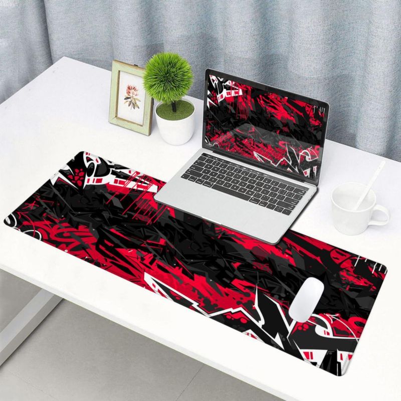 Alfombrilla de ratón SANWUMIAN XXL 80x30 cm Negro y Rojo