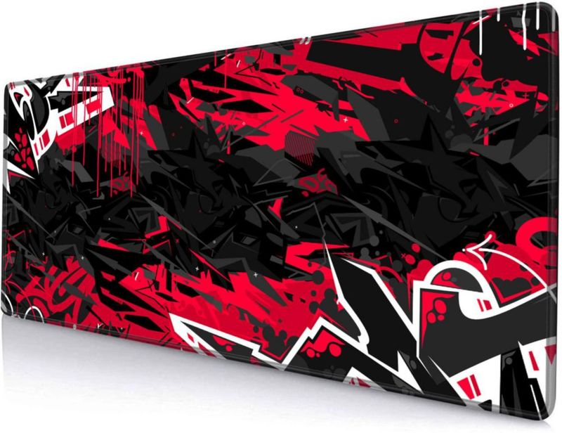 Alfombrilla de ratón SANWUMIAN XXL 80x30 cm Negro y Rojo