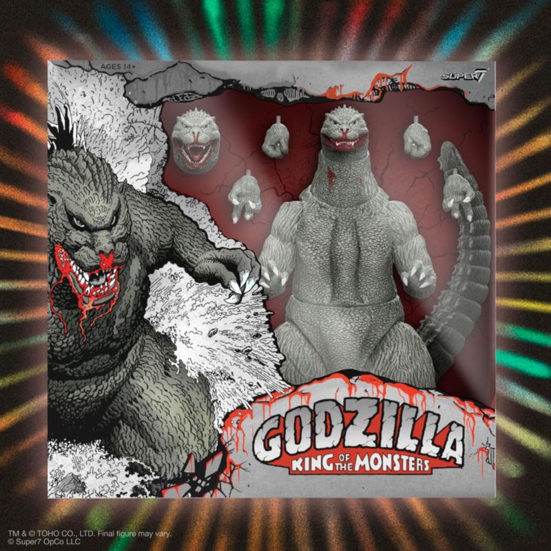 Figura de acción Super7 Godzilla 18 cm Comic en escala de grises