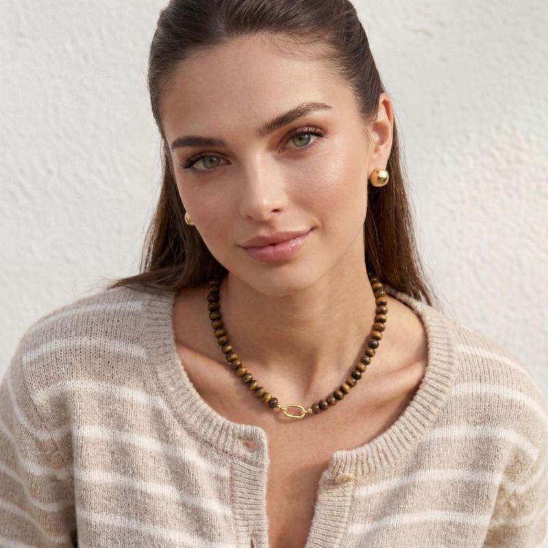 Collar ROISE LADY 44 cm Piedra de Tigre 47 g